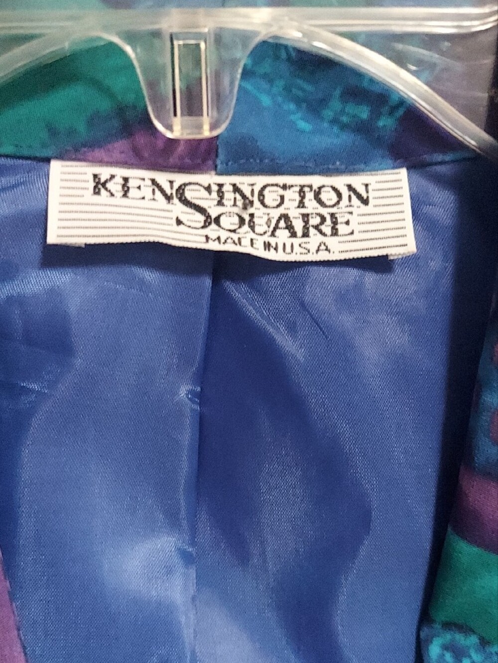 5 for $10 M&M Womens Teal & Purple Abstract Blazer Jacket - Picture 3 of 8